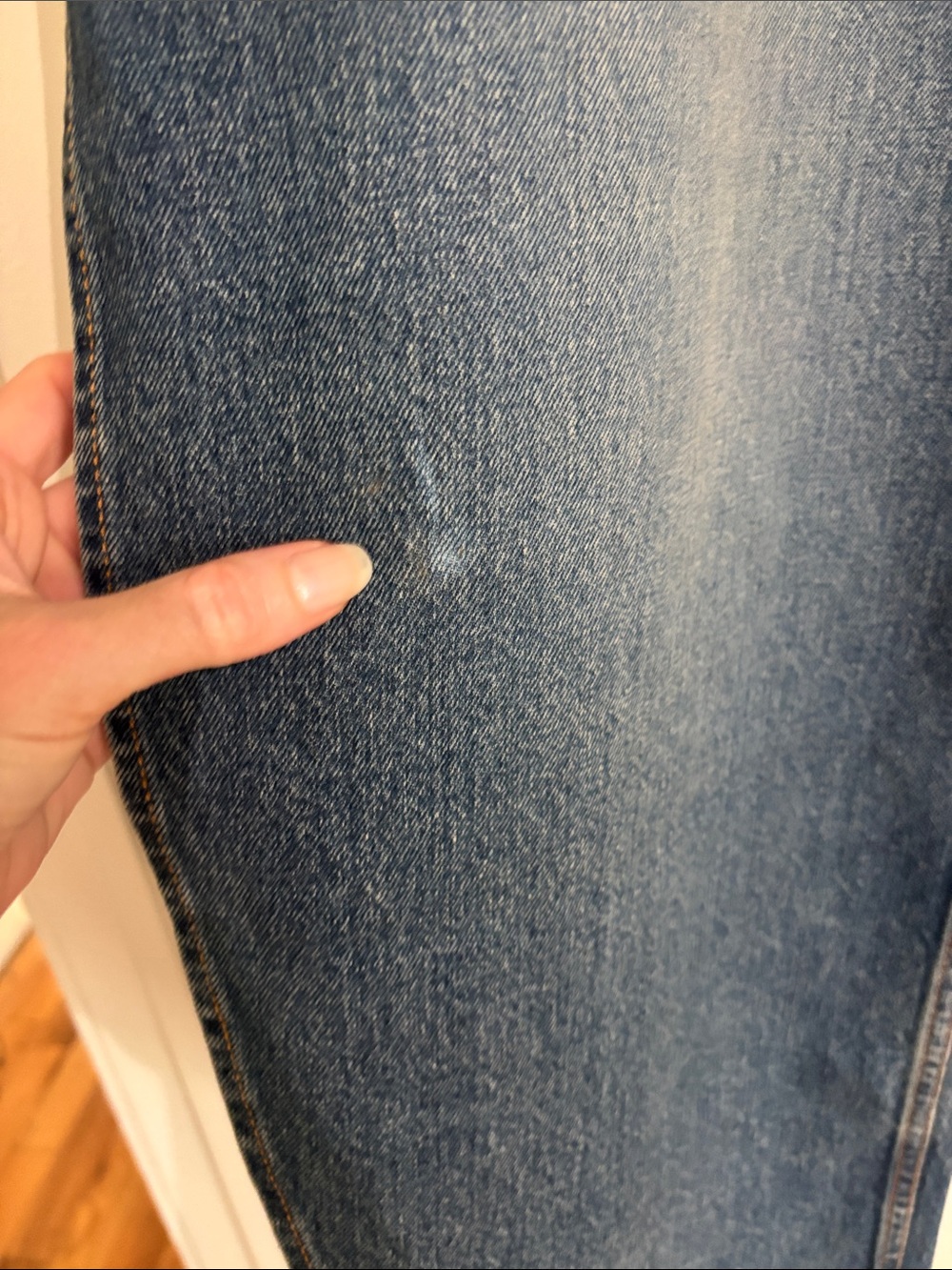 Alaïa Petal Blue Wide-Leg Curved Hem Jeans NWT FR 36 / US 4 - Picture 5 of 10